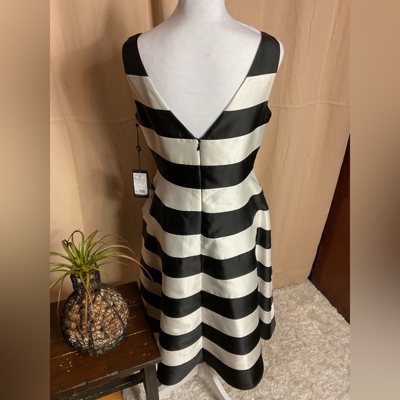 Adrianna Papell Stripe Mikado Fit & Flare Dress - Picture 8 of 12